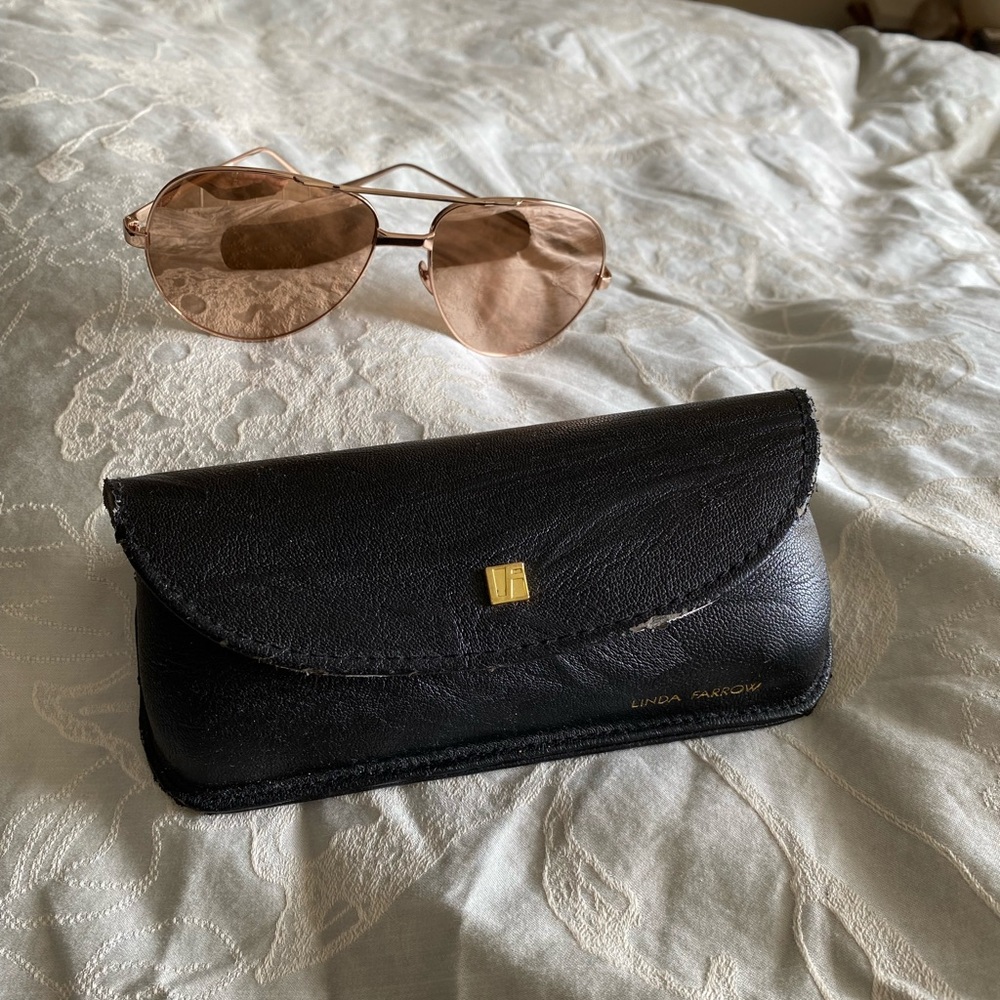 Linda Farrow rose gold mirrored aviators